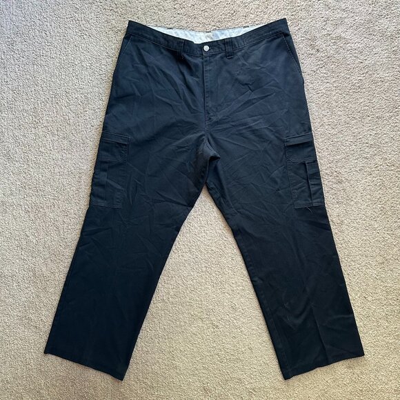 Dickies Pants Mens 42x31 High Rise Cargo Navy Blue Pockets - Picture 2 of 13